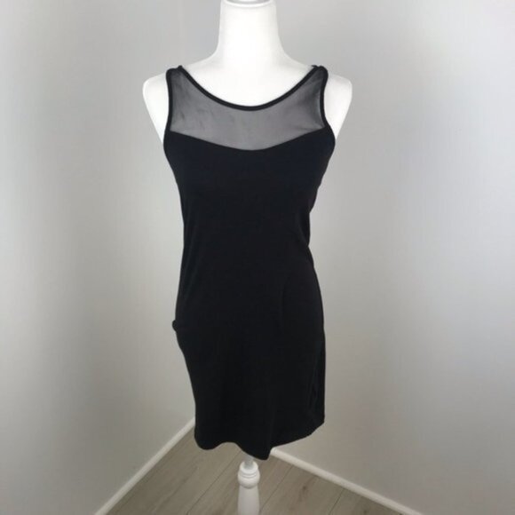Zenana Outfitters Black Mesh Mini Dress Size L - Picture 1 of 5